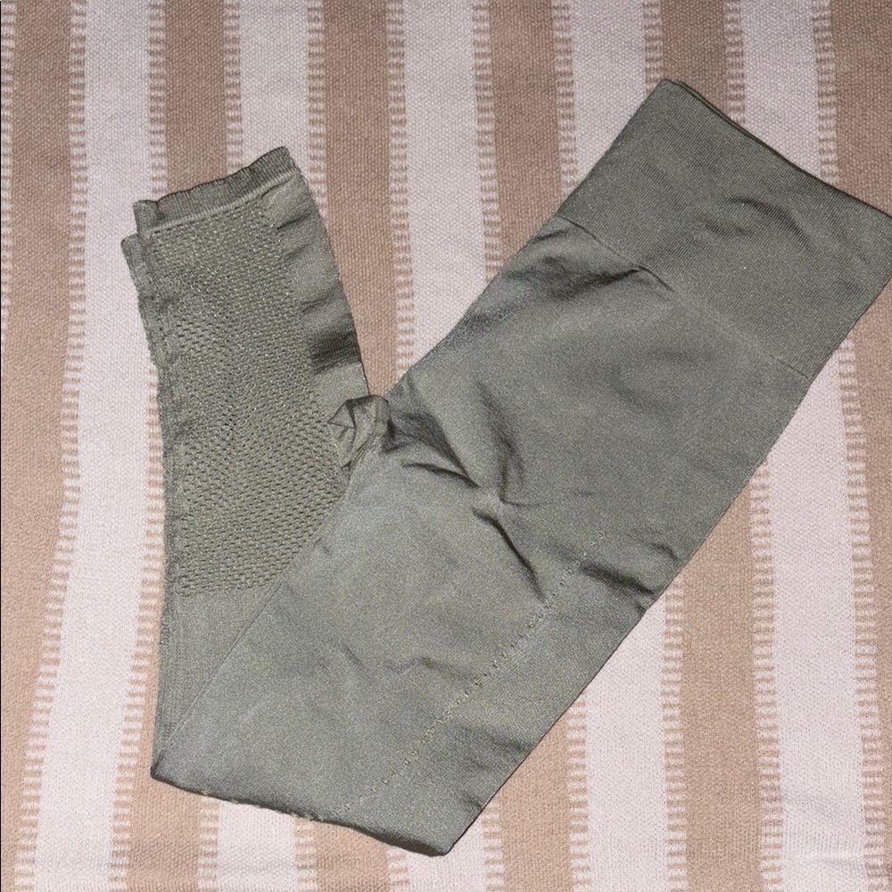 JoyLab Sage Green Laser cut Leggings